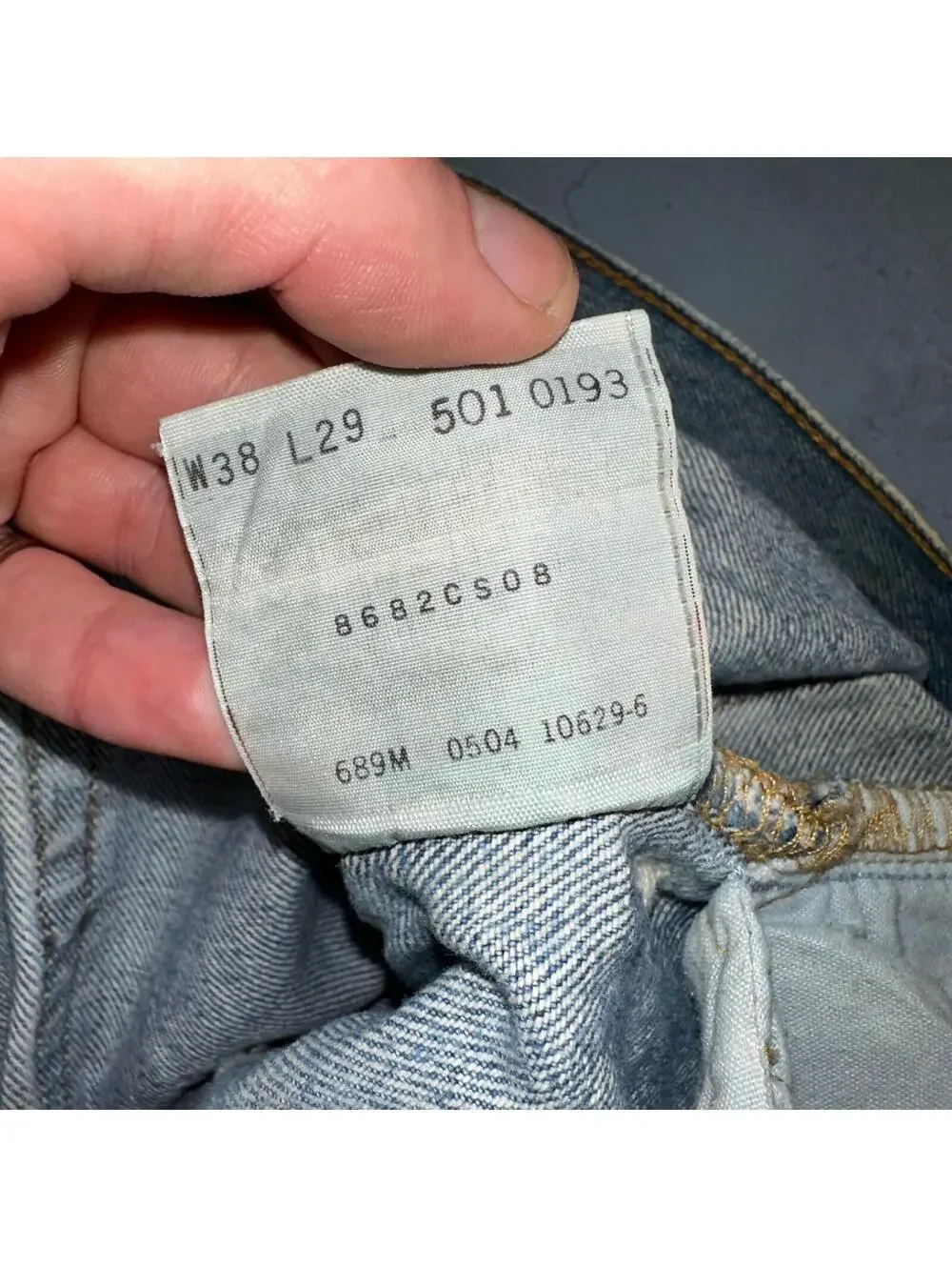 Levis 501 Vintage Y2K XX Straight Leg Jeans 90s Blue Light Wash 38x29 Act 36x27